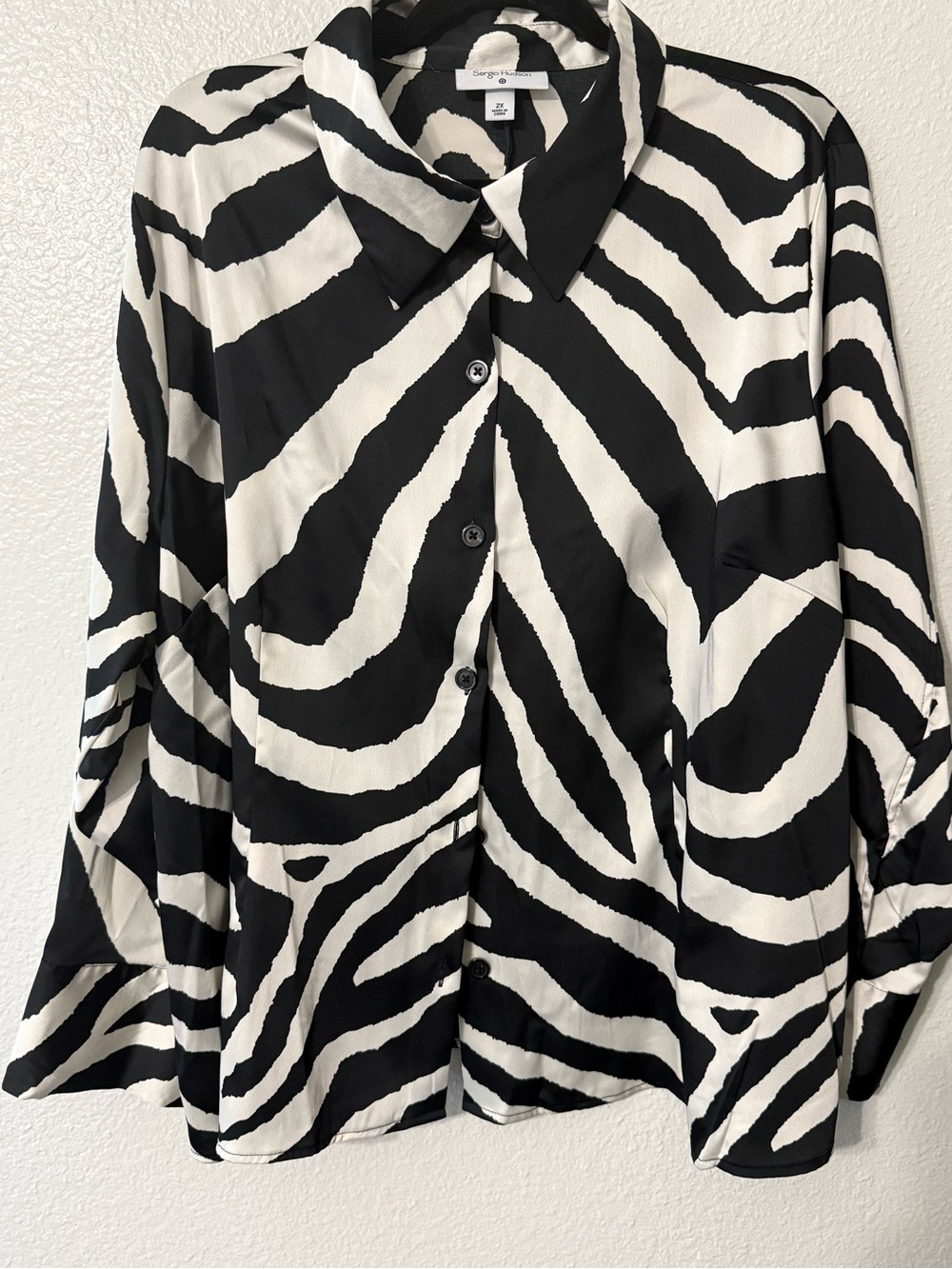 Sergio Hudson x Target Zebra Print Button Front Blouse 2X